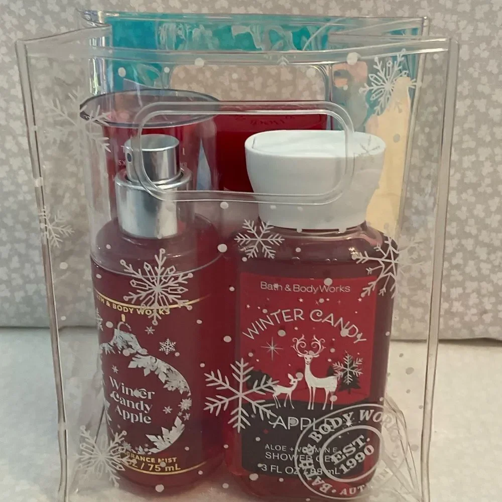 Bath and Body Works WINTER CANDY APPLE Travel Size 5 Piece Gift Set